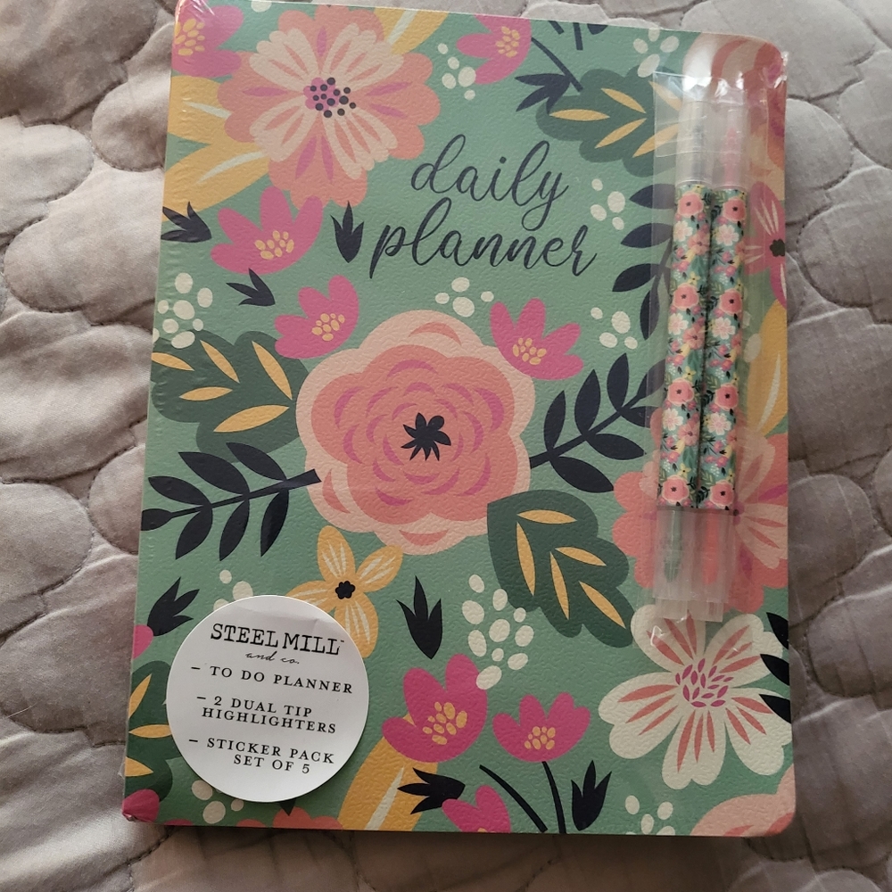Undated Daily Planner with stickers and markers. NEW IN PACKAGE